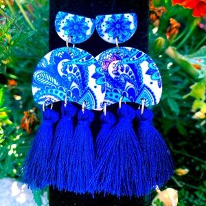 Paisley tassel earrings